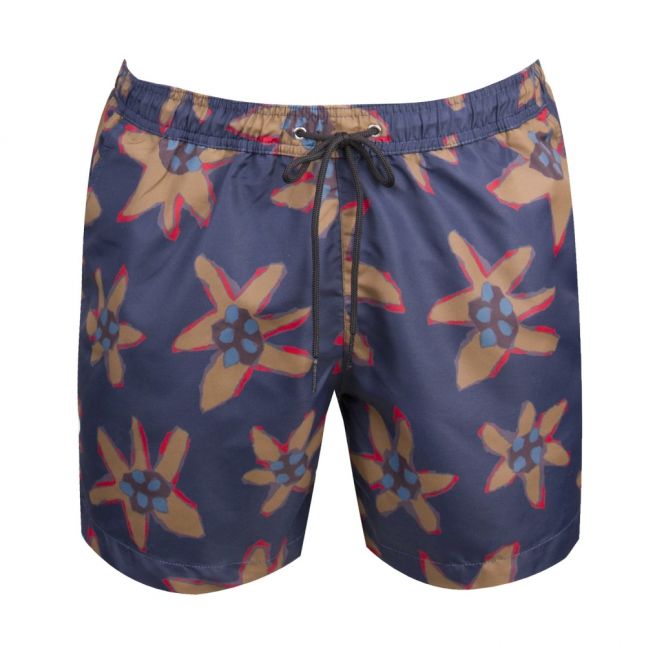 Mens Black Flower Swim Shorts