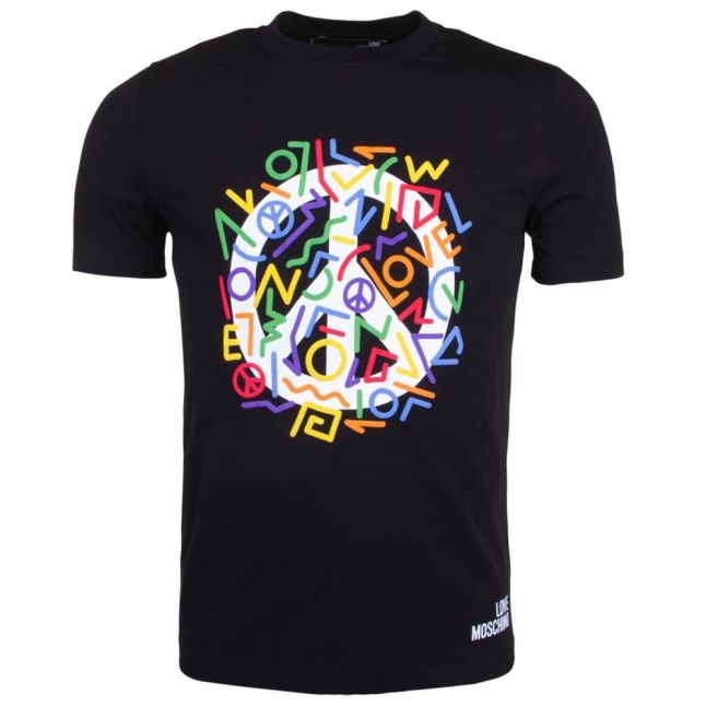 Mens Black Grafitti Peace Slim S/s T Shirt