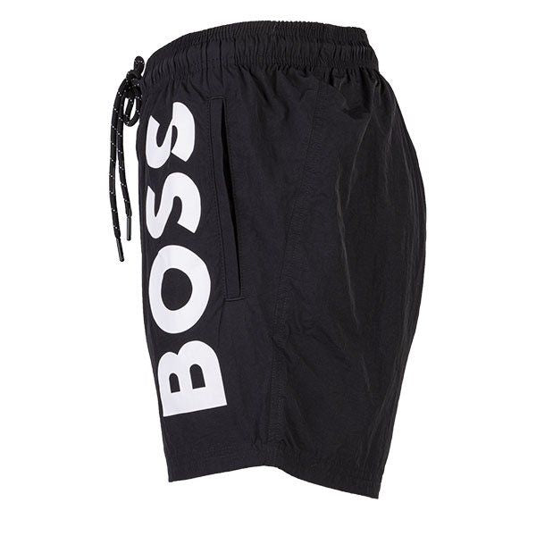 Mens Black Octopus Logo Swim Shorts