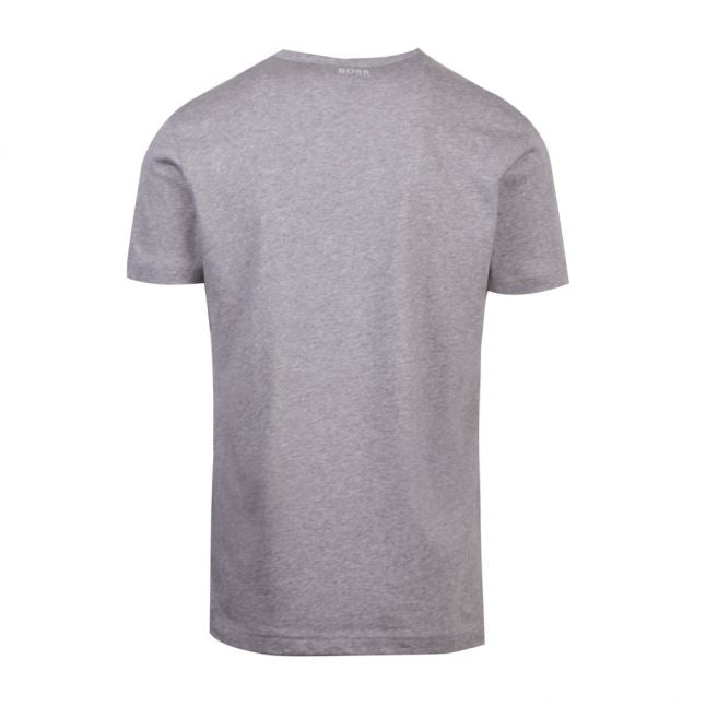 Athleisure Mens Light Grey Tee 2 Stripe Logo S/s T Shirt