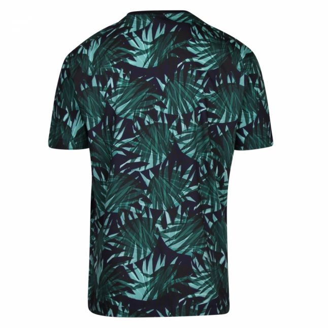 Casual Mens Dark Blue Tlight Palm Leaf S/s T Shirt