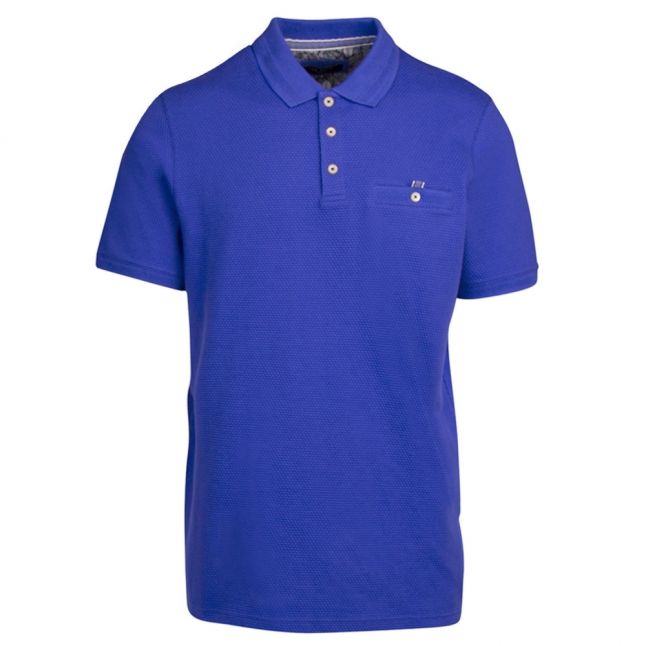 Mens Blue Vardy Textured S/s Polo Shirt