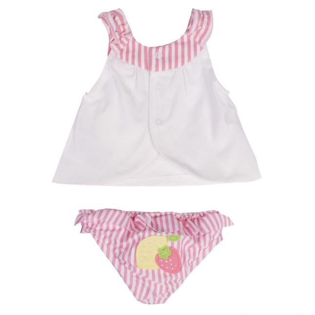 Baby White/Pink Beach & Hat Set