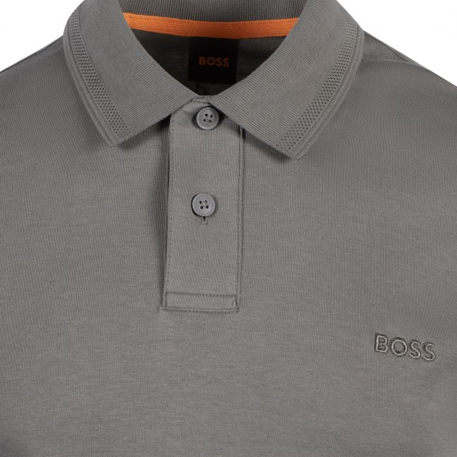 Mens Grey Pe_interlock L/s Polo