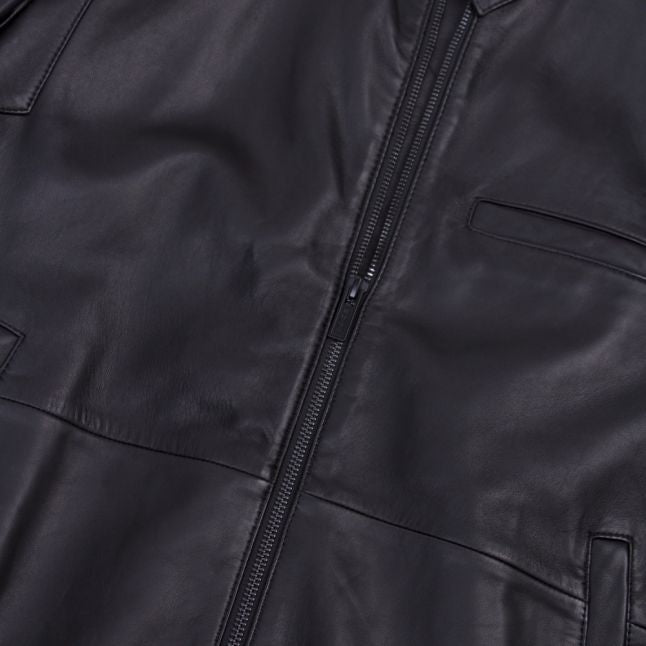 Mens Black Lutwin Leather Jacket