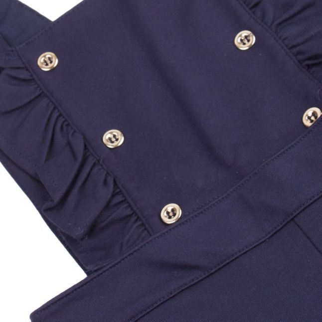 Girls Navy Pinafore Jumpsuit