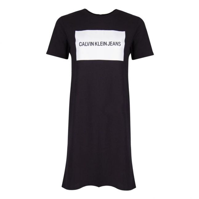 Womens Black Institutional Box Logo Dress