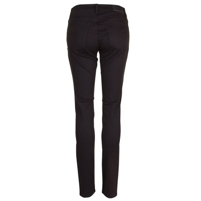 Womens Black Mid Rise Skinny Jeans