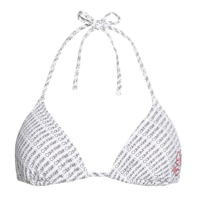 Womens White NYC Logo Triangle Bikini Top