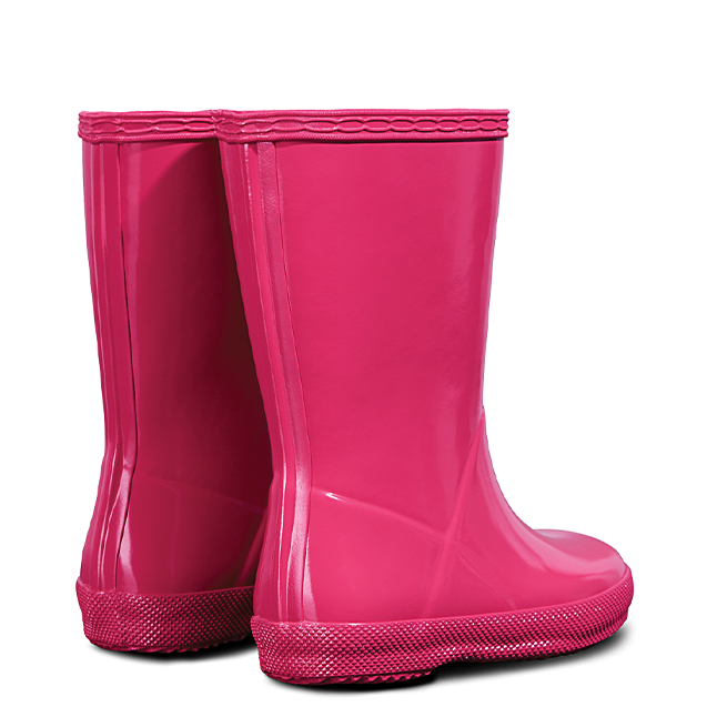 Kids Bright Pink First Gloss Wellington Boots (4-8)