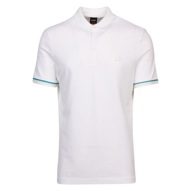 Casual Mens White Printcat S/s Polo Shirt