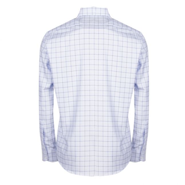 Mens Light Blue Venzo Check Regular Fit L/s Shirt