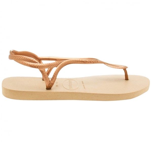 Womens Rose Gold Luna Flip Flops