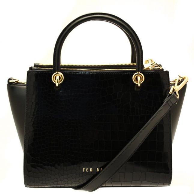 Womens Black Cassie Exotic Zip Detail Tote Bag