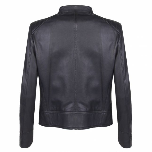 Casual Womens Darkest Grey Jafable Leather Jacket