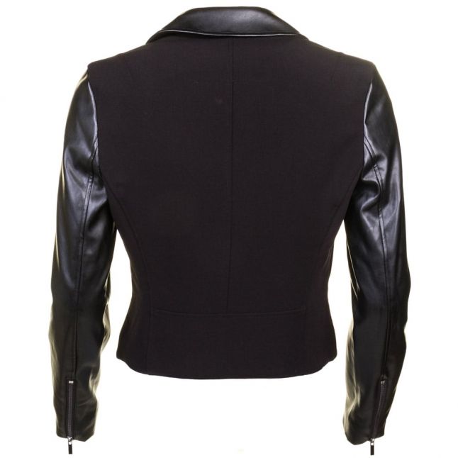 Womens Black Alana Mix Biker Jacket