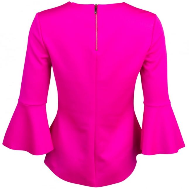 Womens Bright Pink Gigih Bell Sleeve Top