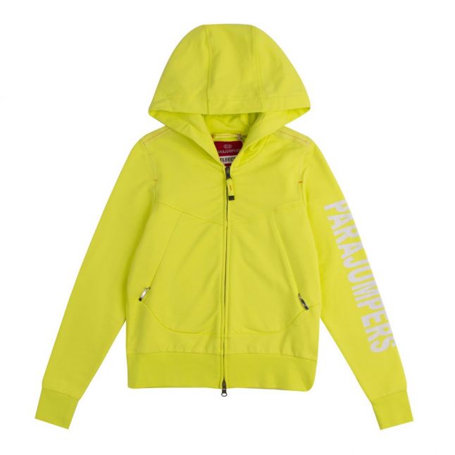 Girls Acid Green Tarina Hooded Zip Through Sweat Top