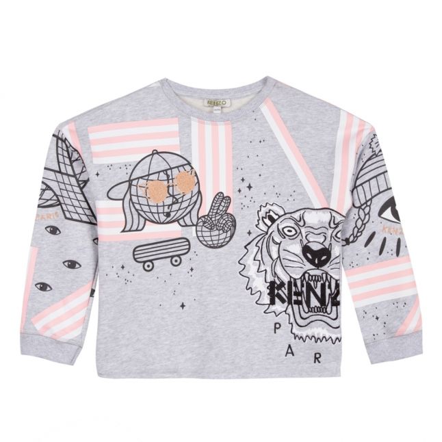 Girls Light Grey Cosmic Eda Sweat Top