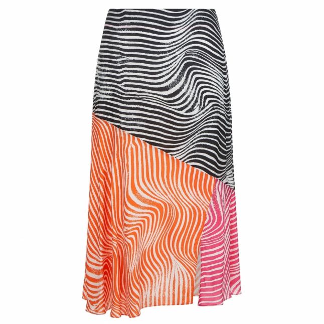 Womens Ivory Multi Canddra Zebra Panel Midi Skirt