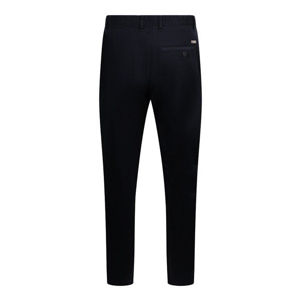 Mens Navy Stretch Cotton Trousers