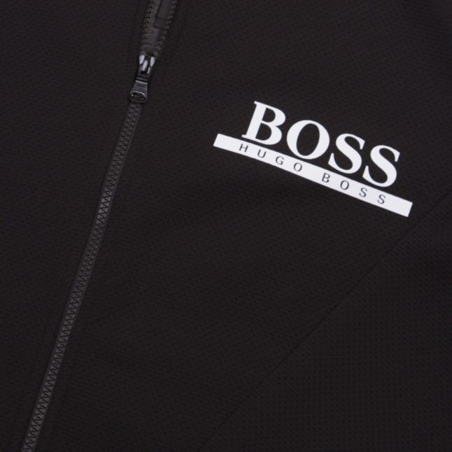 Mens Black/White Fashion College Sweat Jacket