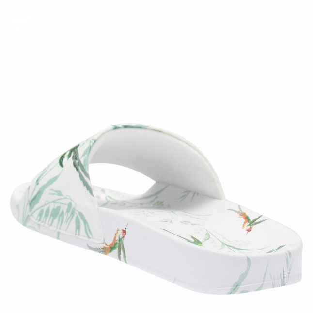 Womens White Fortune Avelini Printed Slides