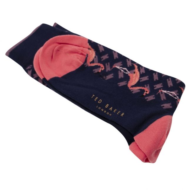 Mens Navy Vaar Flamino Print Socks