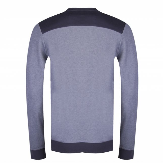 Mens Navy Branded Poly Mix Crew Neck Sweat Top