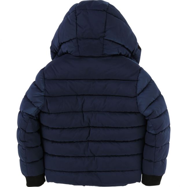 Little Mark Jacobs Boys Navy Padded Logo Trim Hooded Coat