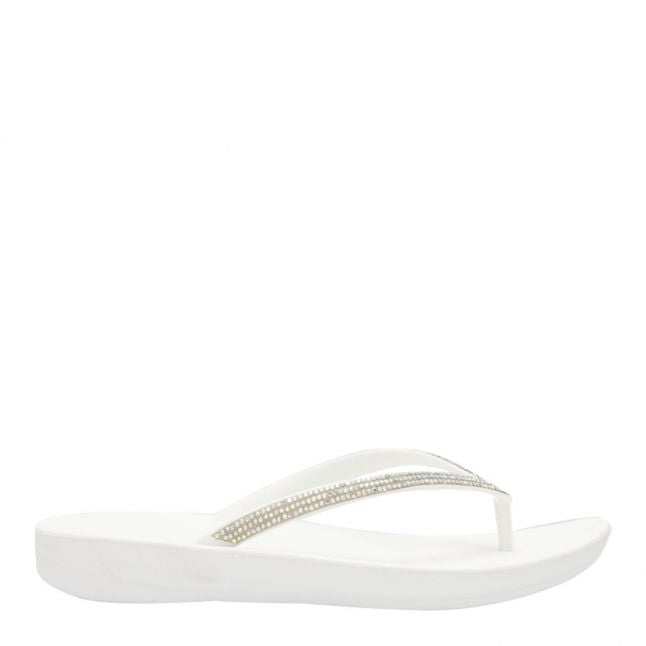 Womens Urban White iQushion Sparkle Flip Flops