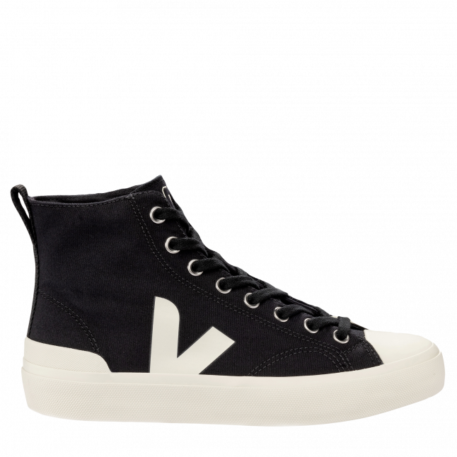 Womens VEJA Black/Pierre Wata II Canvas Trainers