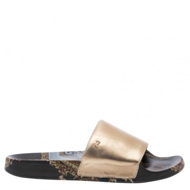 Womens Black Versailles Aveline Printed Slides