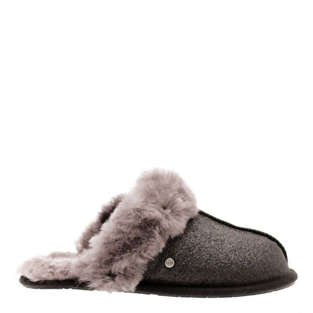 Womens Black Scuffette II Sparkle Slippers