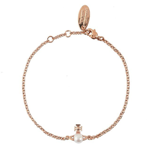 Womens Pink Gold/Cream Pearl Balbina Bracelet