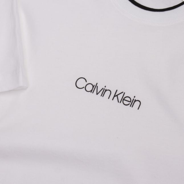 Mens White Carbon Brush Logo S/s T Shirt