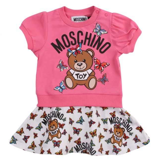 Baby Dark Pink Toy Butterfly T Shirt & Skirt Set