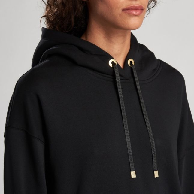 Womens Black Strike Hooded Sweat Top