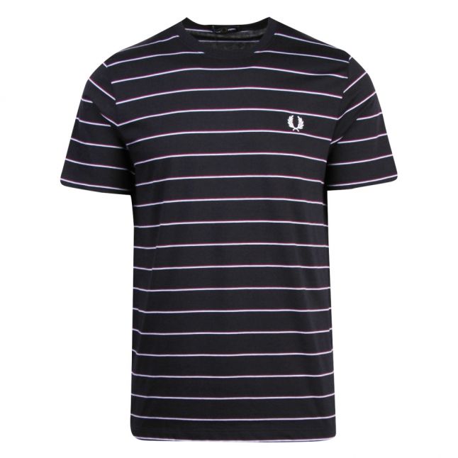 Mens Navy Fine Stripe S/s T Shirt