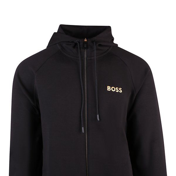 Mens Black Saggy 1 Zip Through Hoodie