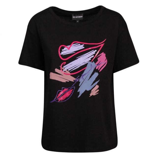 Womens Black Painted Lips S/s T Shirt