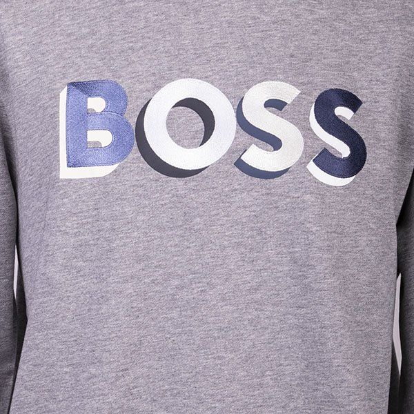 Mens BOSS Silver Wecirclogo Crew Sweatshirt