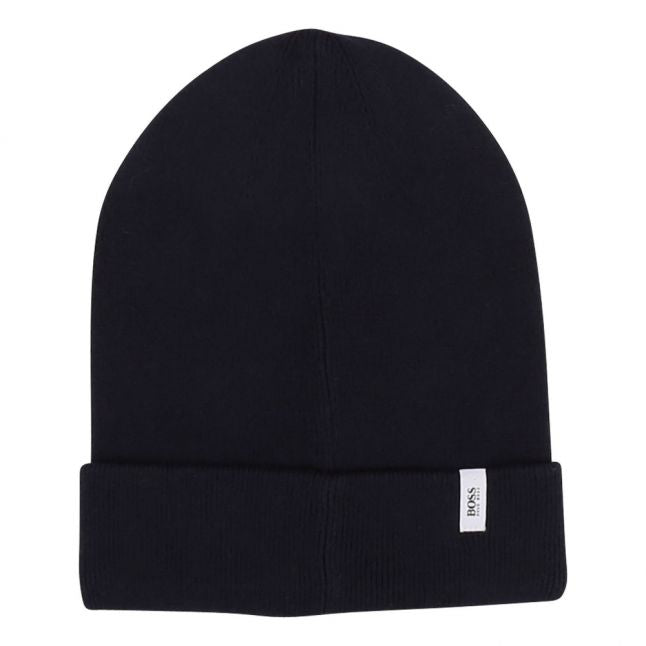 Boys Navy Branded Patch Knitted Hat