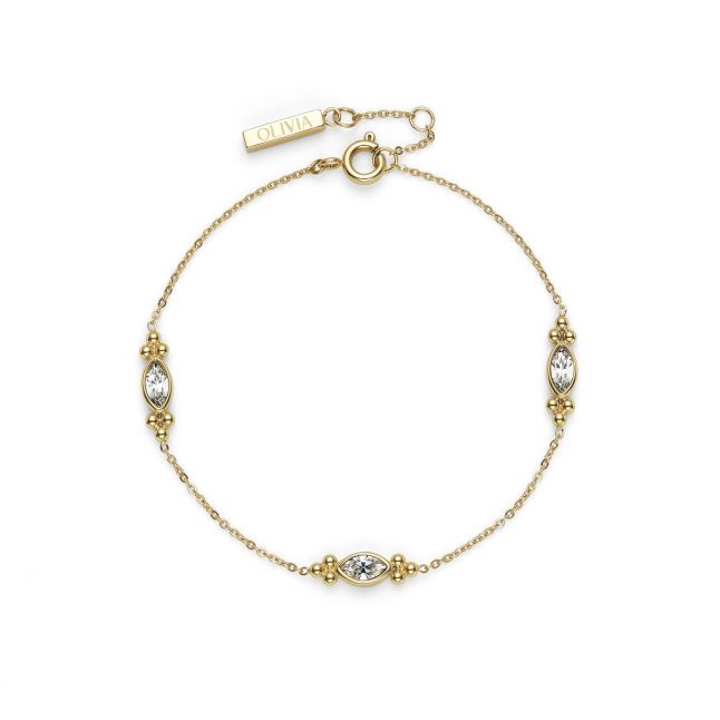 Womens	Gold Dainty Marquise Bracelet