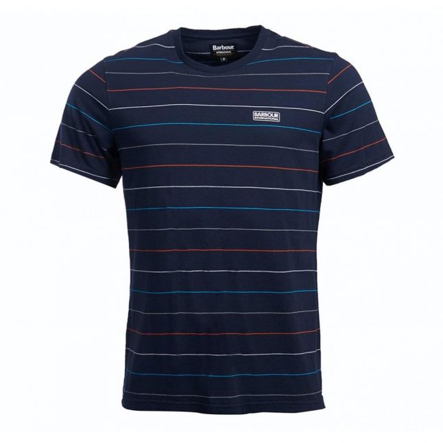 Mens Navy Disc Stripe S/s T Shirt