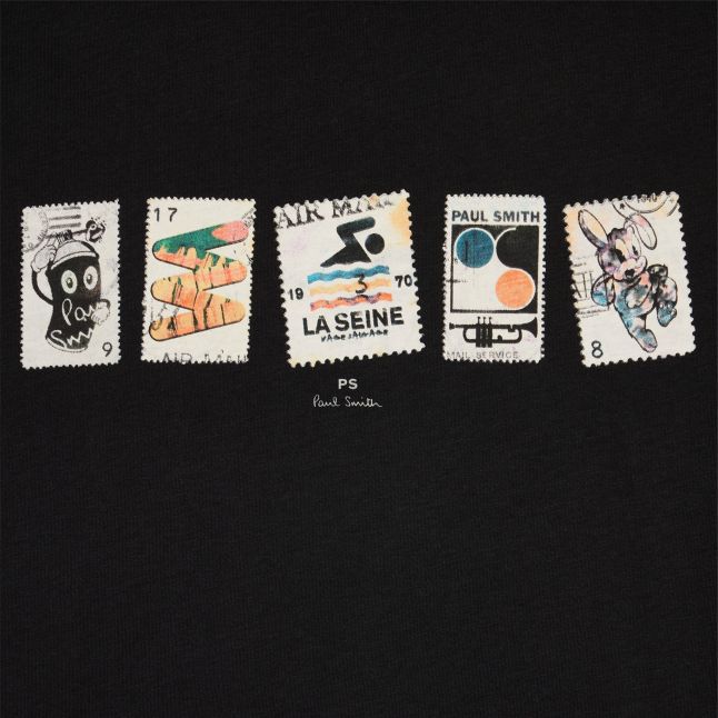 Mens Black Stamps Reg Fit S/s T Shirt