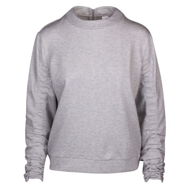 Casual Womens Grey Melange Teruffles Sweat Top