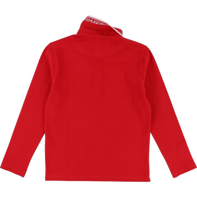 Boys Pop Red Tipped L/s Polo Shirt