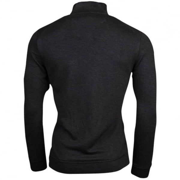 Mens Grey Marl Dotkot Half Zip Sweat Top