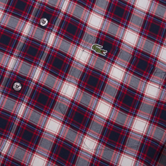 Mens Red Flannel Check Regular Fit L/s Shirt